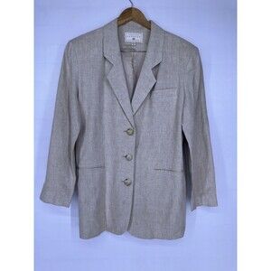Campagnie Internationale‎ Express Vintage Womens Blazer Size Medium Linen Blend